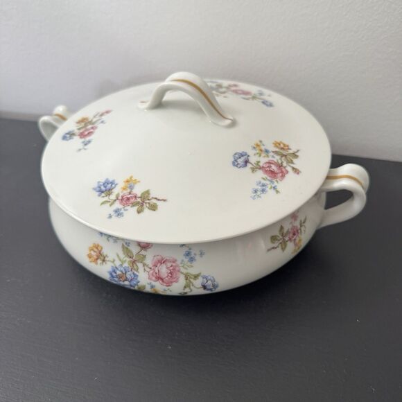 Haviland France ROSARIO Vintage Vegetable Serving Dish Gold Trim Floral China - Picture 4 of 12